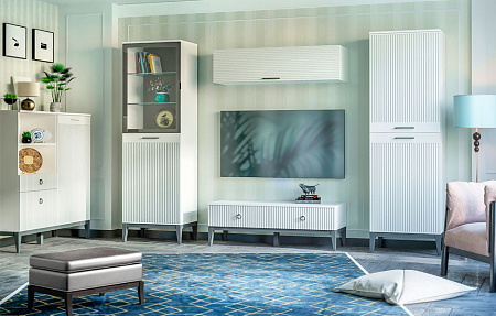 Шкаф Хилтон ХТ-430.02 настенный, Д1, Белый премиум Шкаф Хилтон ХТ-430.02 настенный, Д1, Белый премиум